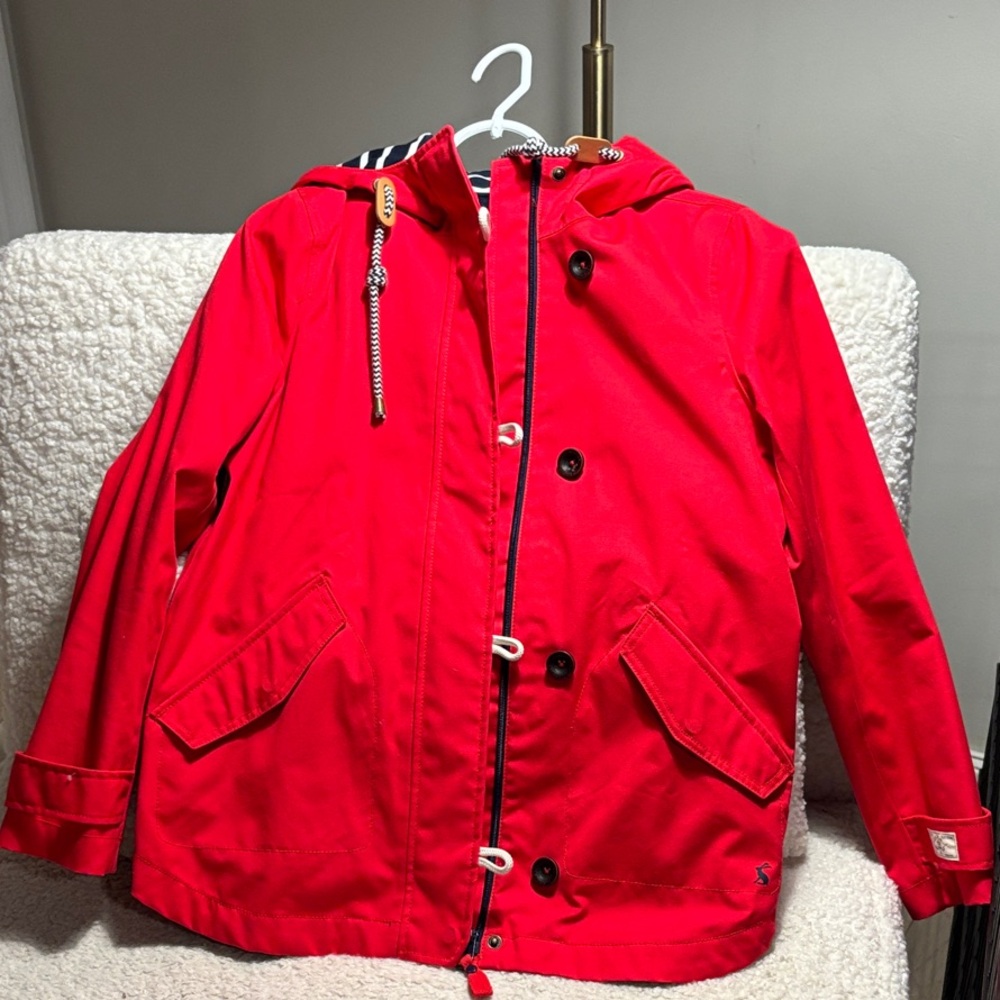 Women’s Red Hooded Rain Jacket